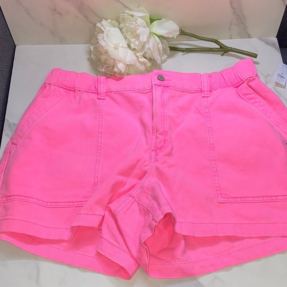 GAP High Rise Waist Neon Pink Women's Shorts Size XL